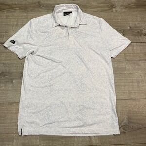 Sunday Swagger Mens Small Golf Polo Shirt White Gray Geometric Print